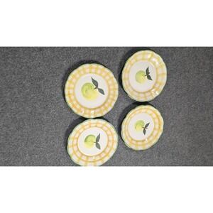 William Sonoma Salad Plates Country Fair Designers Guild Italy 4 Replacements